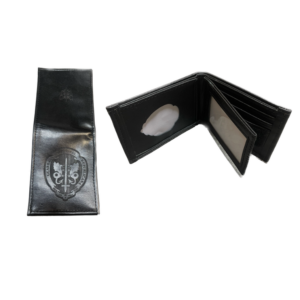 CARTEIRA EM PELE PRETA | MODELO GNR (CRACHÁ + CARTÕES + NOTAS)