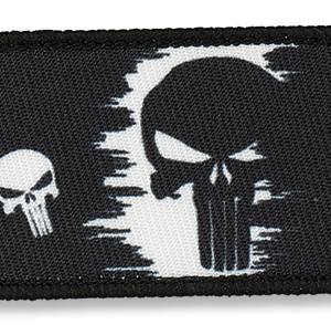 PATCH PUNISHER PRETO E BRANCO C/ VELCRO