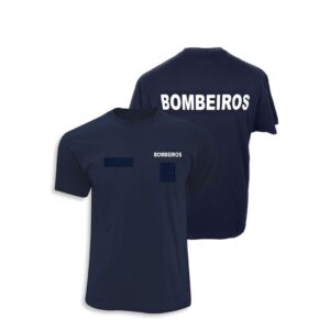 T-SHIRT AZUL BOMBEIROS COM VELCROS (NOME + DIVISA)
