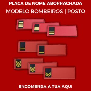 TIRA/PLACA DE NOME ABORRACHADA COM VELCRO | MODELO POSTO BOMBEIROS