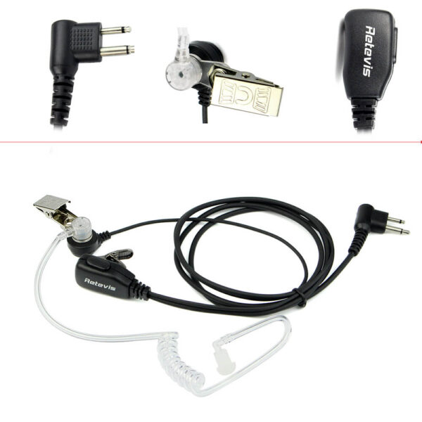 AURICULAR TRANSPARENTE WALKIE TALKIE PTT MIC 2 PIN MOTOROLA - Image 2