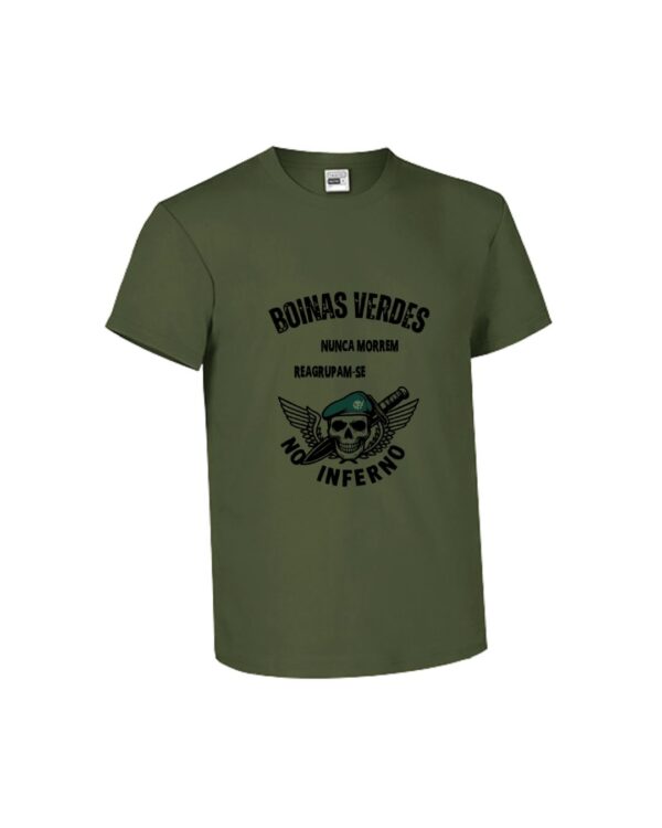 T-SHIRT VERDE PARAQUEDISTAS "BOINAS VERDES"
