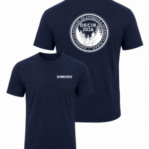 T-SHIRT AZUL BOMBEIROS DECIR 2026 (BRANCO)